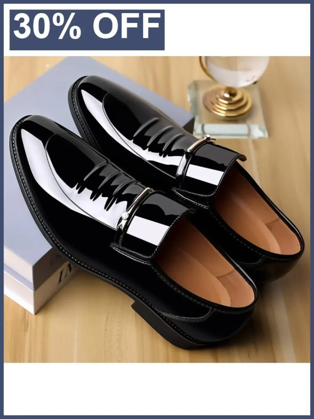 Men's Faux Patent Leather Oxfords Formal Dress Shoes Business Wedding Derby